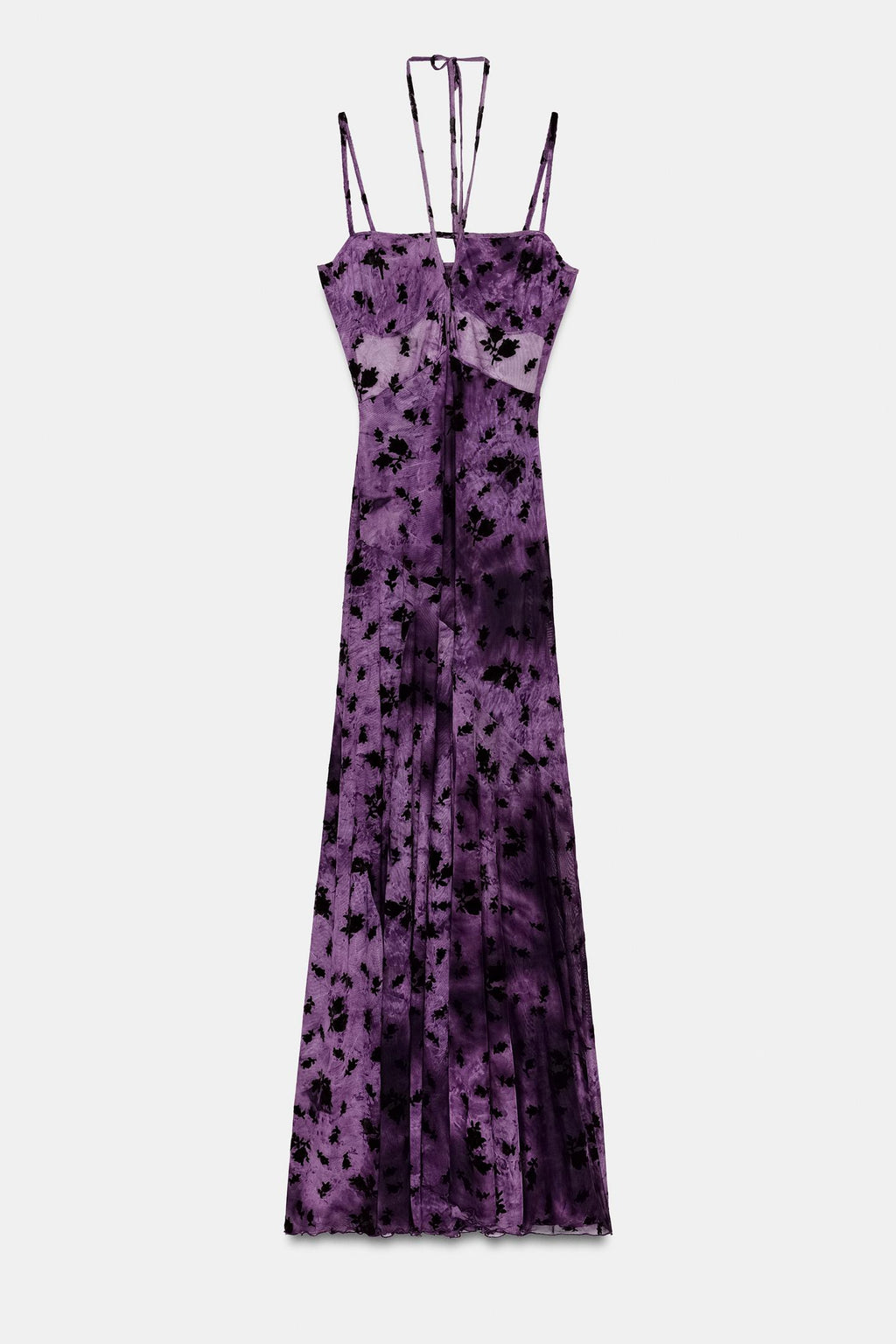 ROBE LONGUE EN TULLE FLOQUÉE