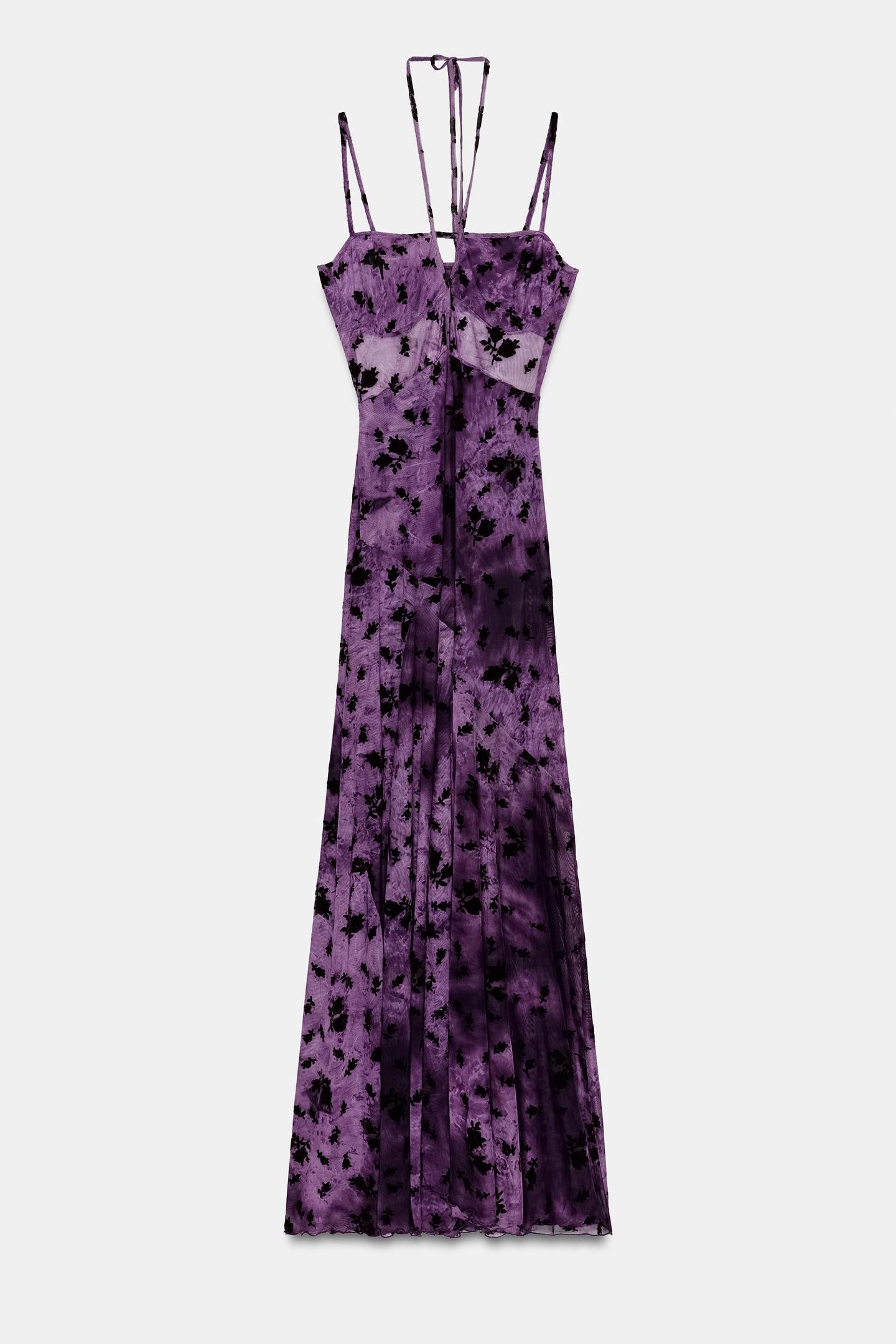 ROBE LONGUE EN TULLE FLOQUÉE