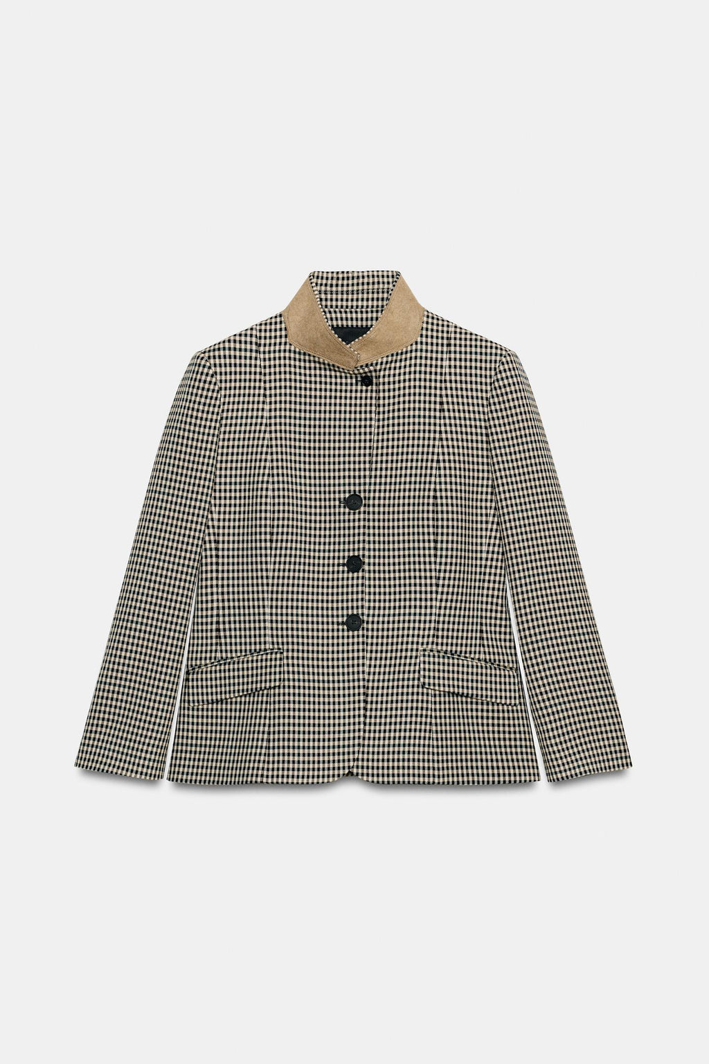 BLAZER À CARREAUX COL MIXTE EZ SIGNATURE