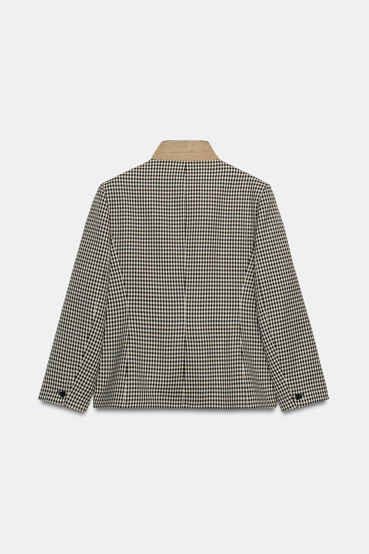 BLAZER À CARREAUX COL MIXTE EZ SIGNATURE