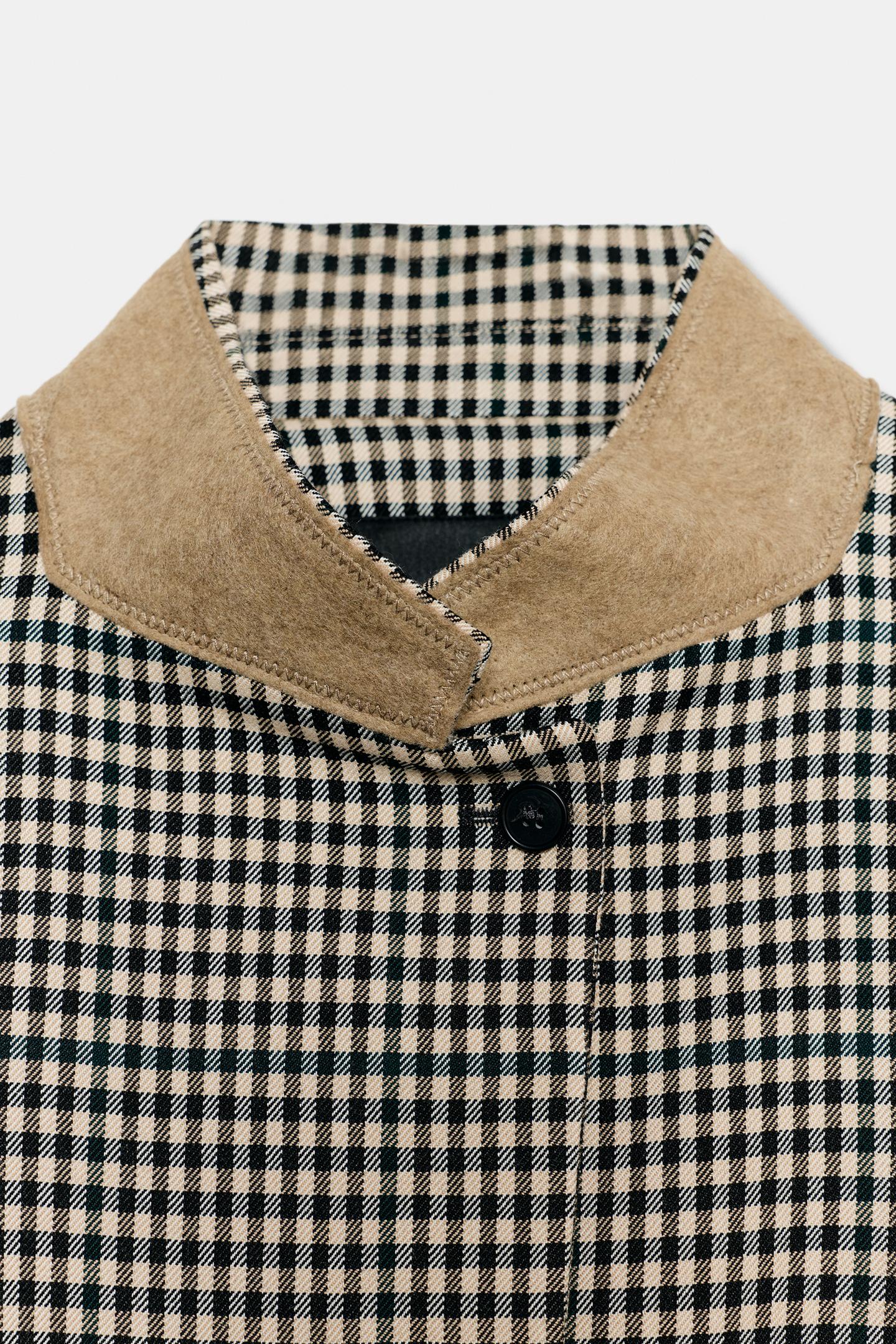 BLAZER À CARREAUX COL MIXTE EZ SIGNATURE