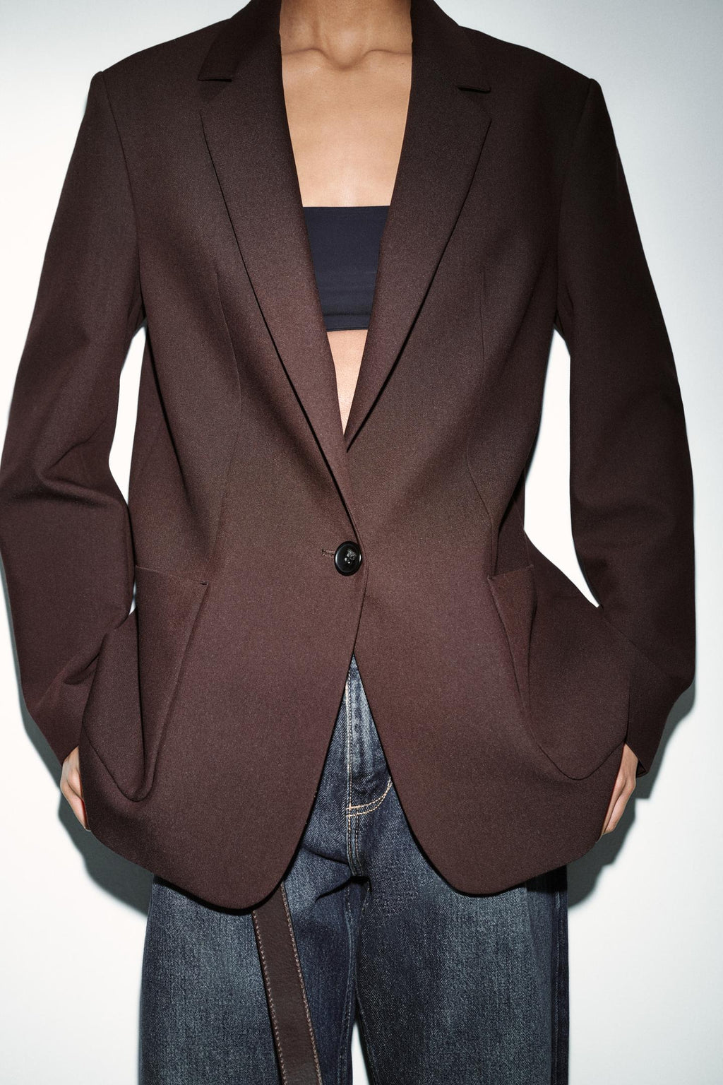 VESTE DROITE À ÉPAULETTES