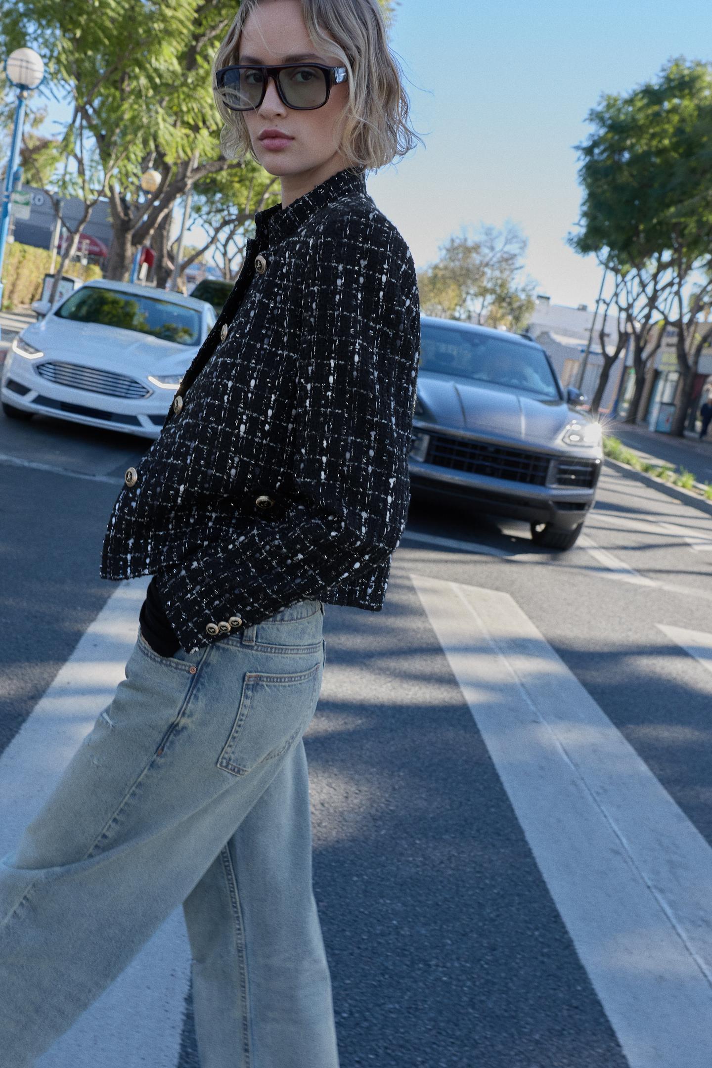 BLAZER STRUCTURÉ À FIL MÉTALLISÉ