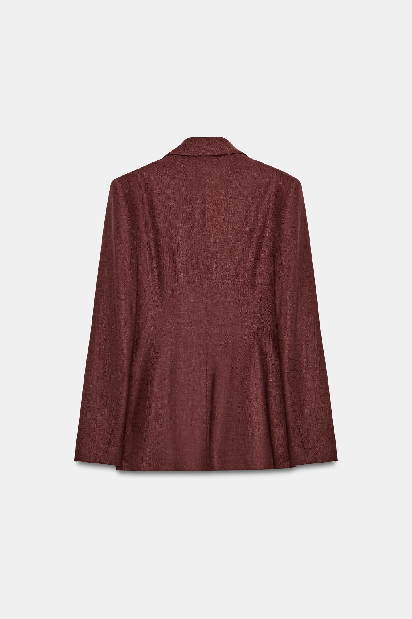 VESTE À BOUTONNAGE CROISÉ AVEC NŒUD ET LIN