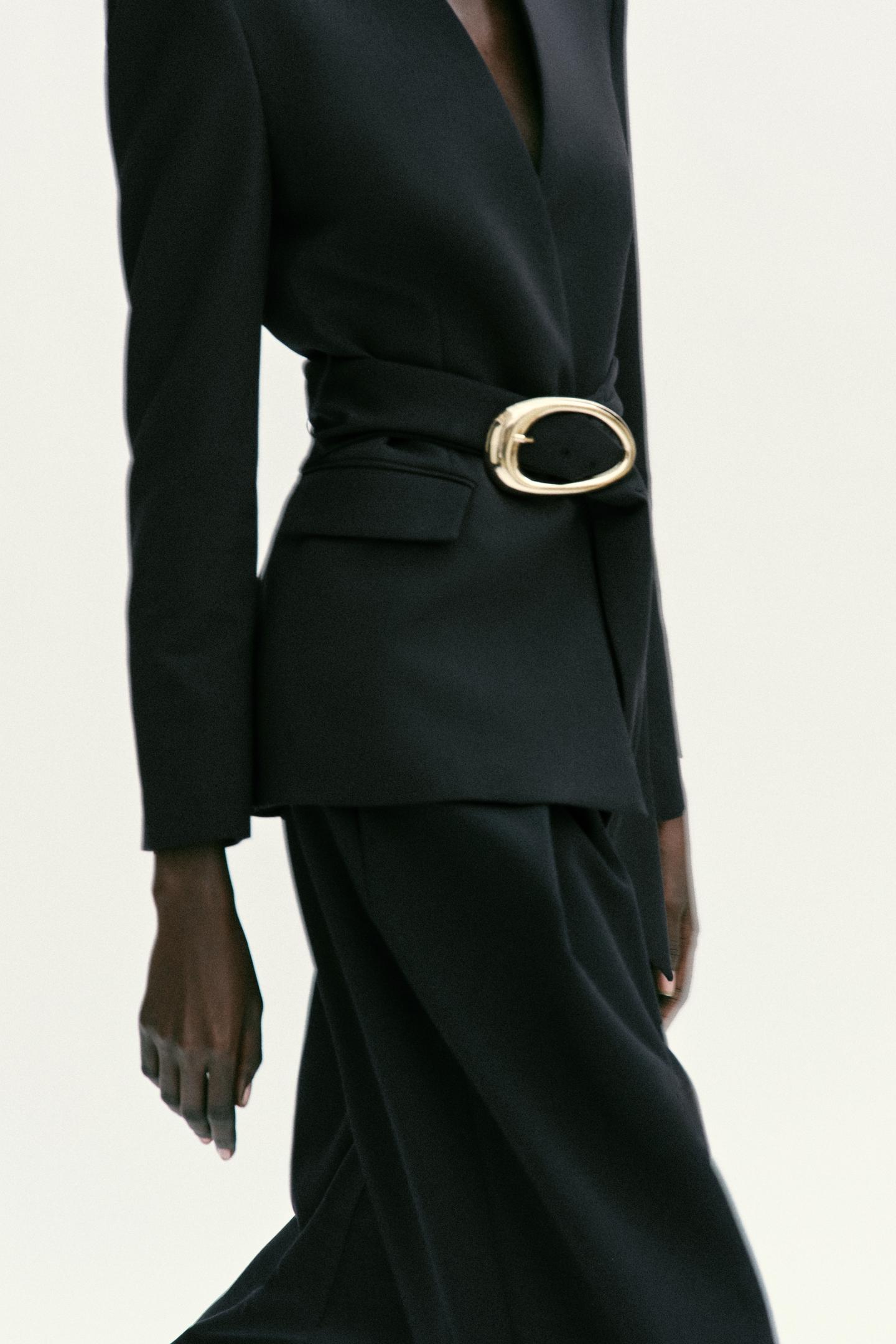 BLAZER CEINTURE BOUCLE DORÉE ENSEMBLE EZ SIGNATURE