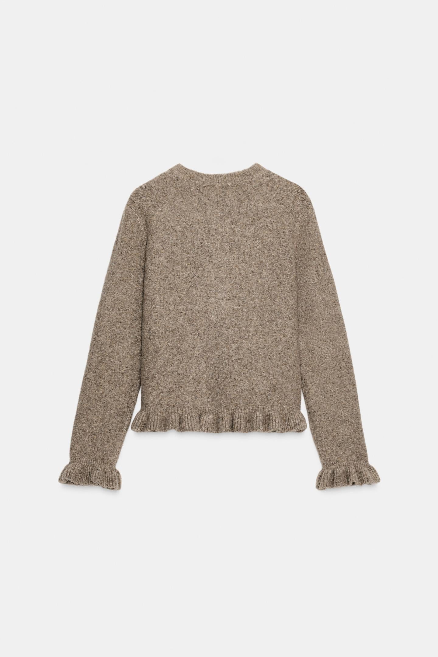 GILET EN MAILLE UNIE À VOLANTS