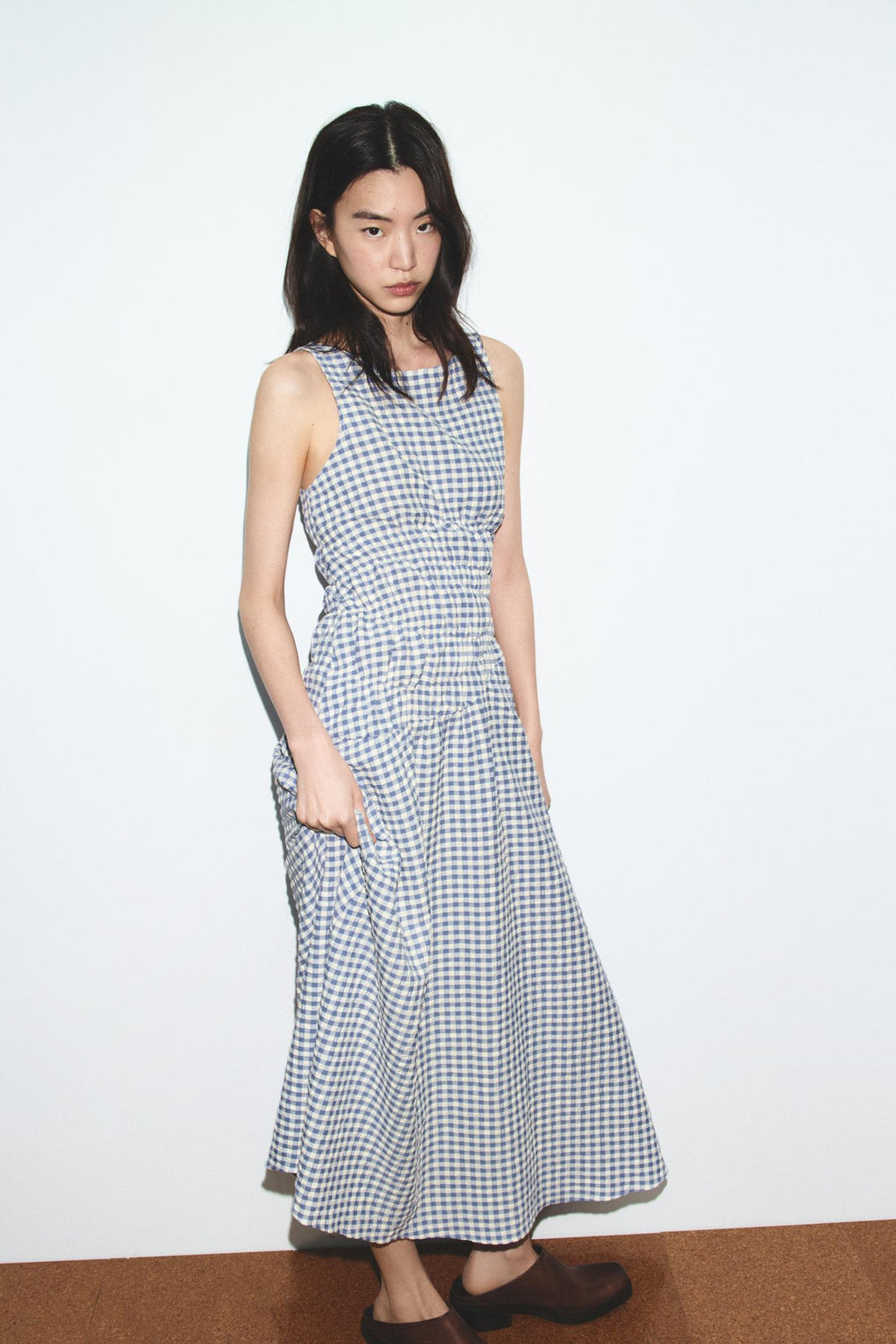Robe mi-longue à carreaux vichy