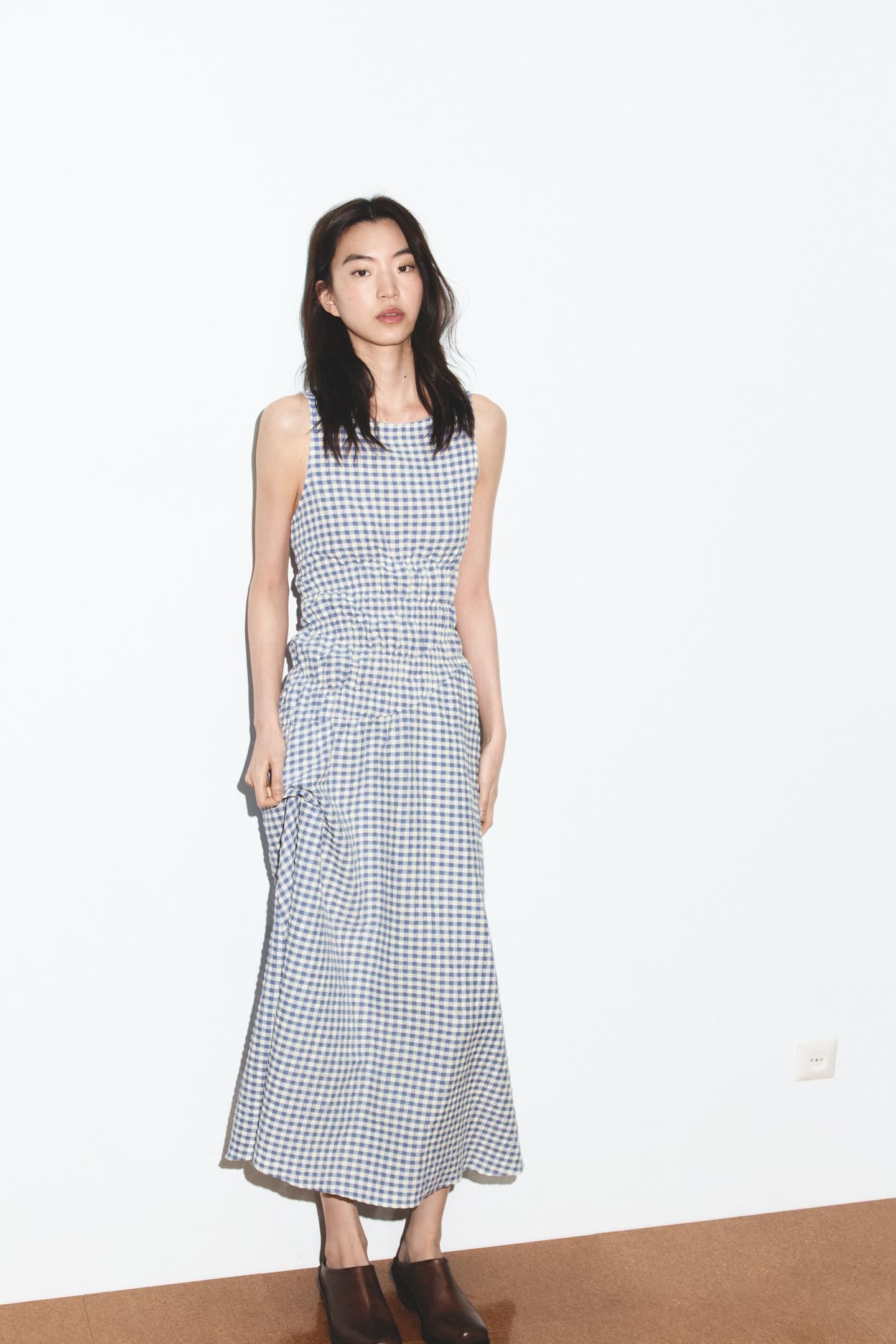 Robe mi-longue à carreaux vichy