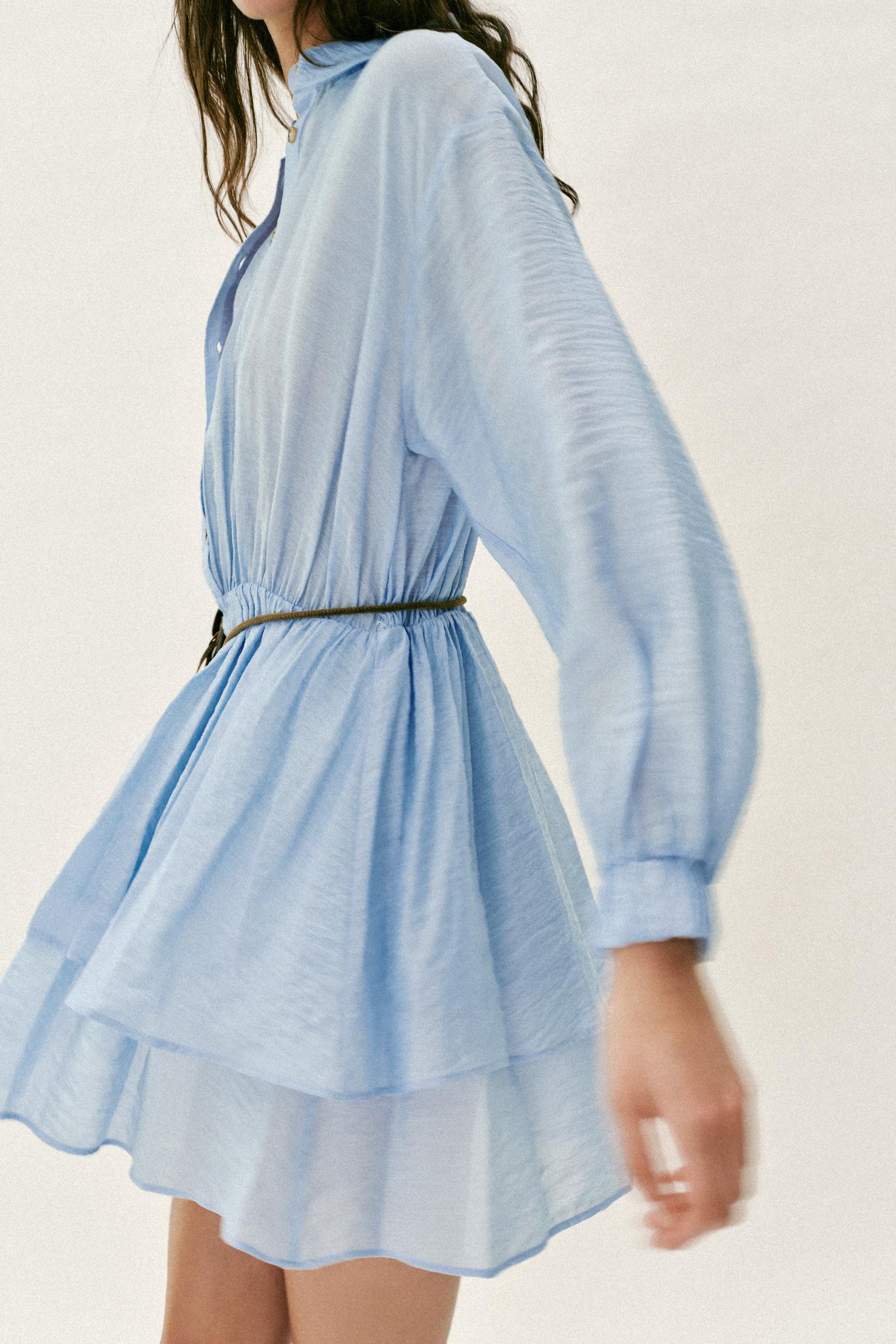 Robe courte avec ceinture et poche