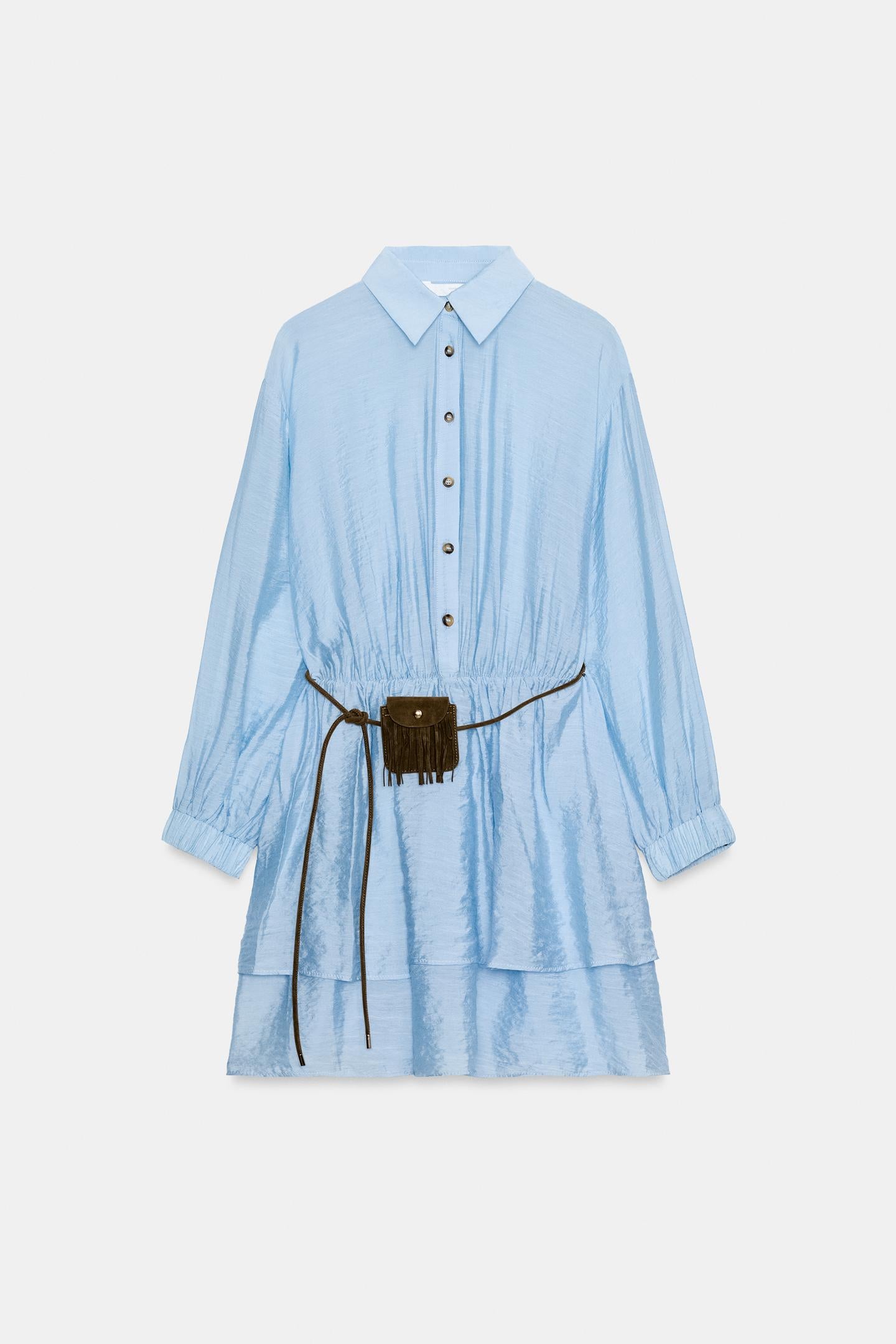 Robe courte avec ceinture et poche
