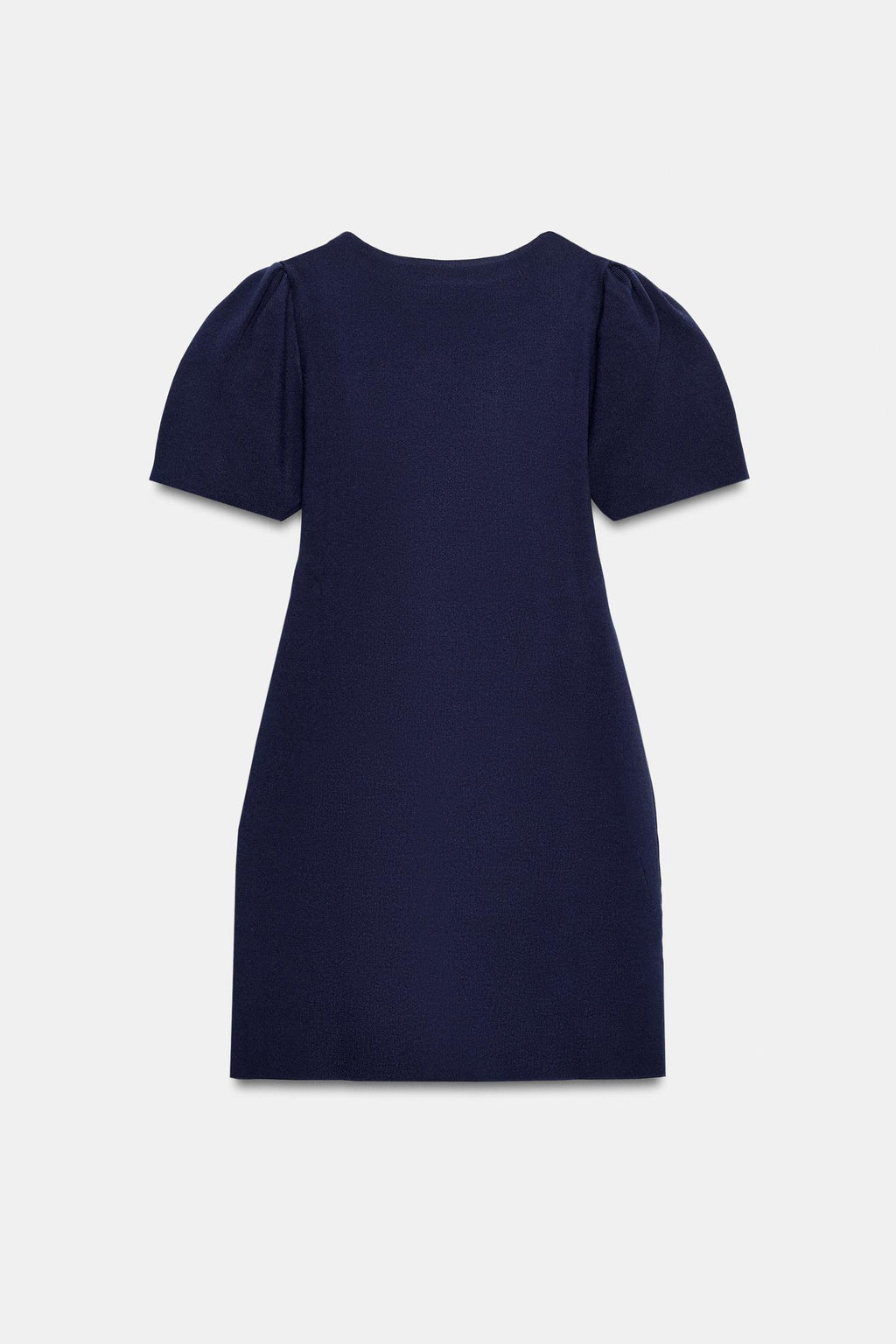 ROBE COURTE EN MAILLE À MANCHES BOUFFANTES