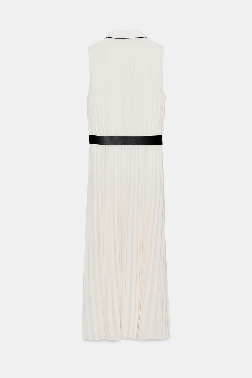 Robe midi plissée avec ceinture