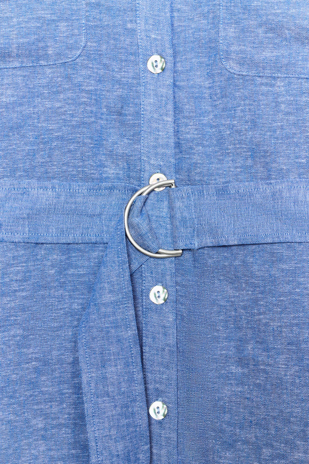 Robe mi-longue en lin avec ceinture