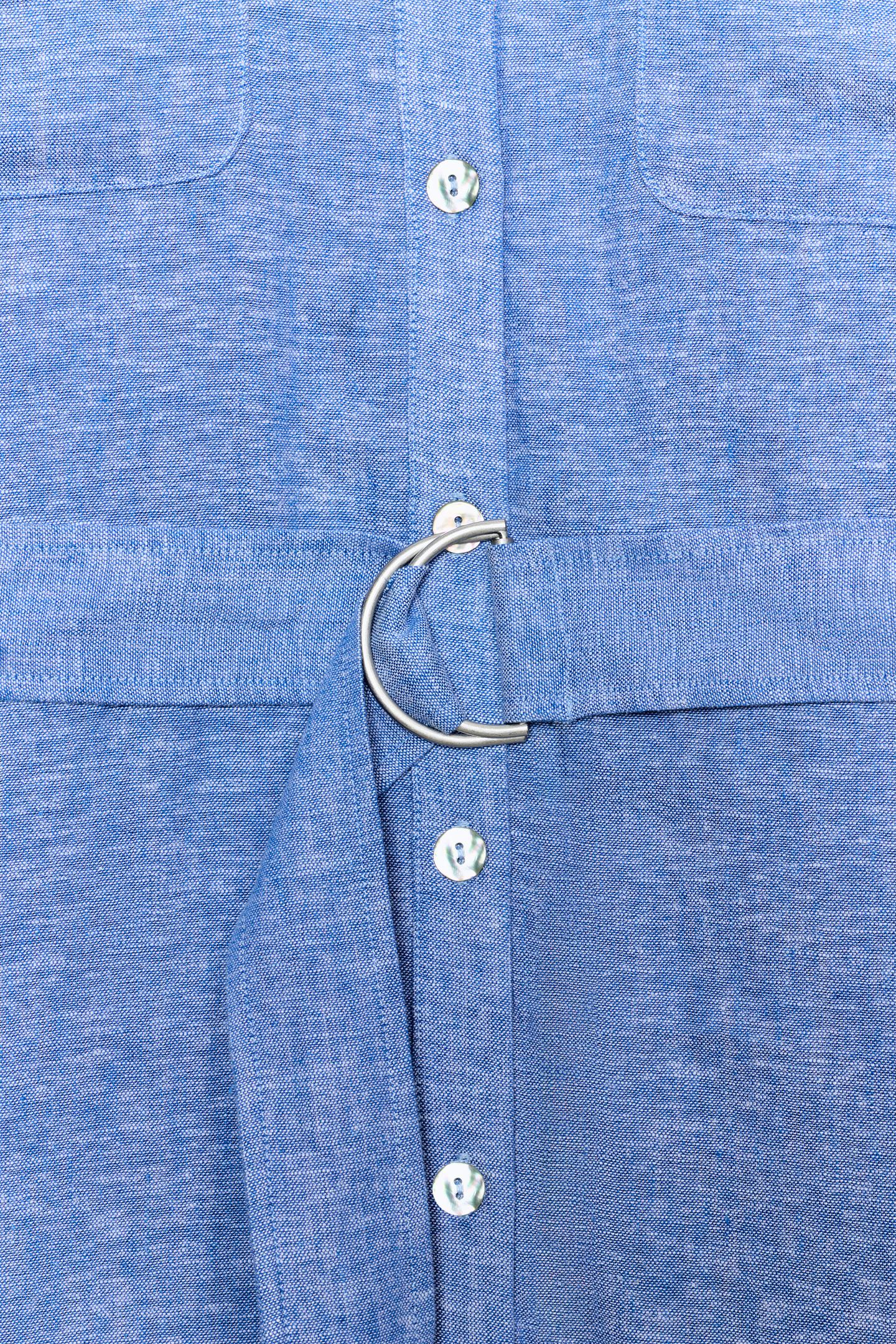 Robe mi-longue en lin avec ceinture