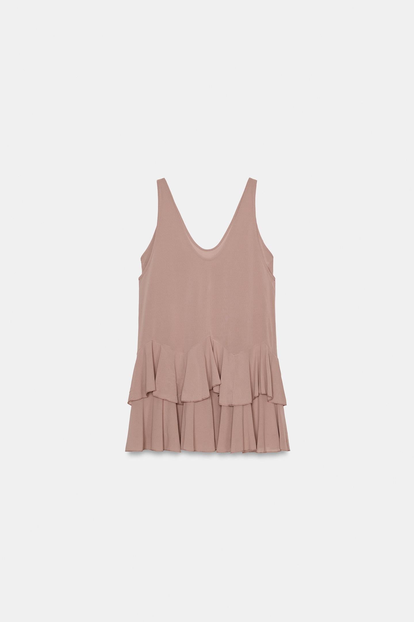 ROBE COURTE À VOLANTS