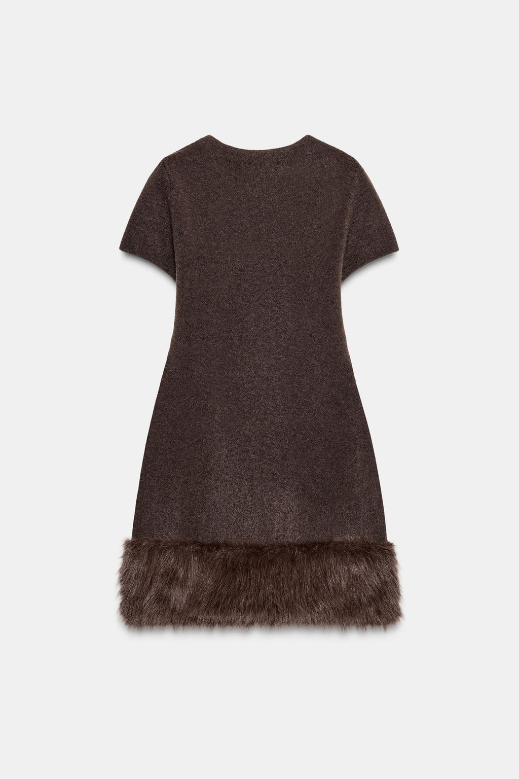 ROBE EN MAILLE BIMATIÈRE EFFET FOURRURE