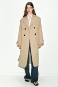 TRENCH LONG À DOUBLE BOUTONNAGE BEIGE