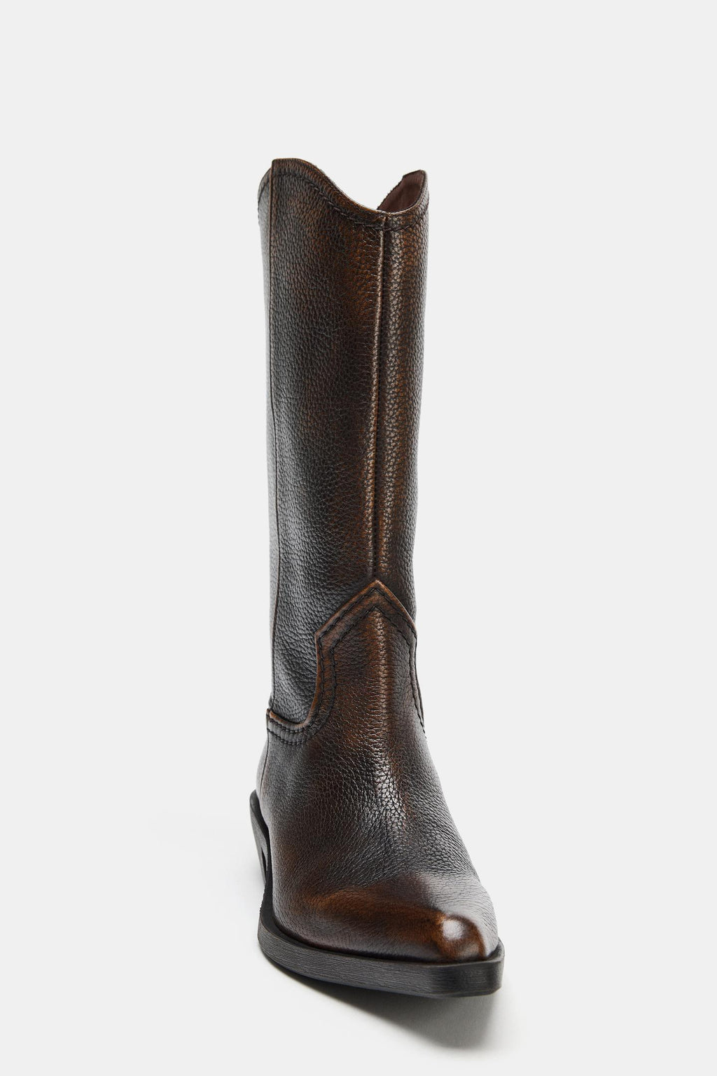 BOTTES EN CUIR À EFFET USÉ