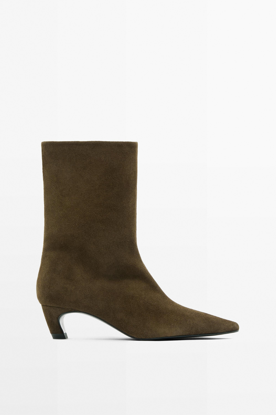BOTTINES CROÛTE DE CUIR TALON