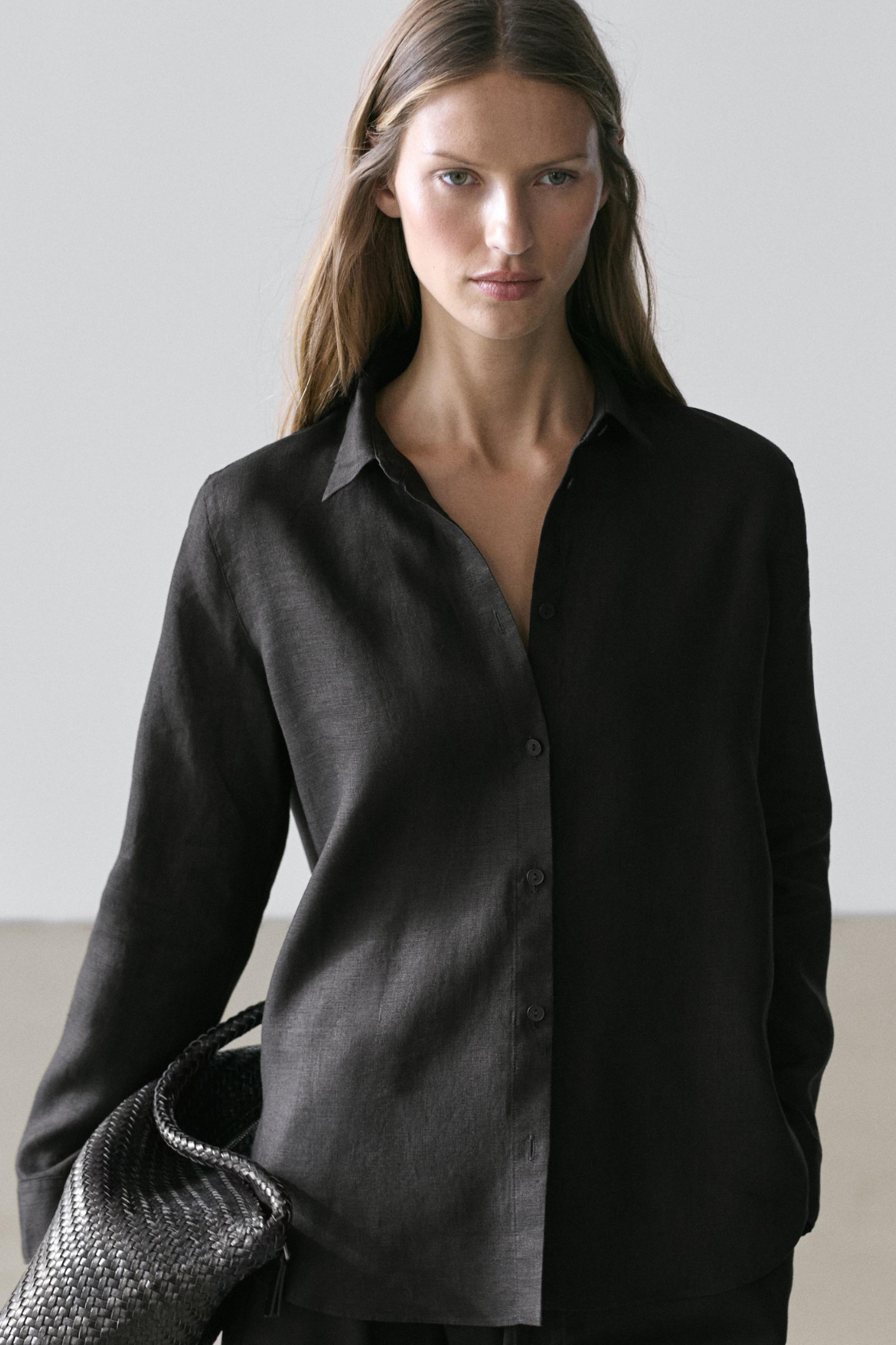 CHEMISE FLUIDE 100 % LIN NOIR