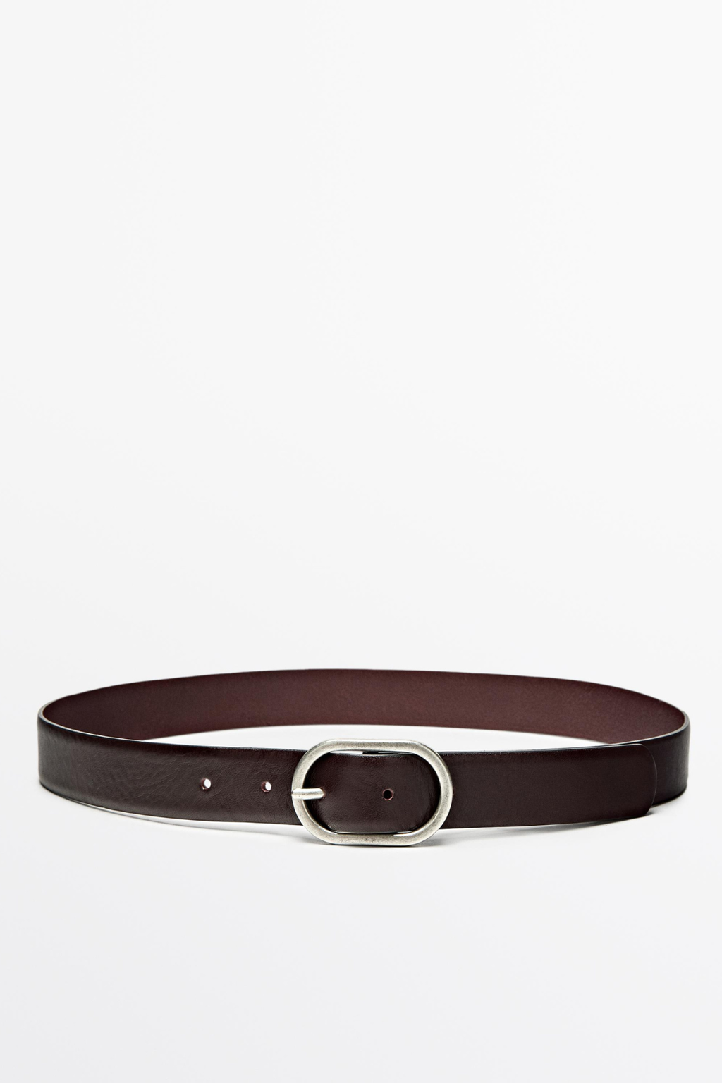 CEINTURE BOUCLE OVALE EN CUIR NAPPA