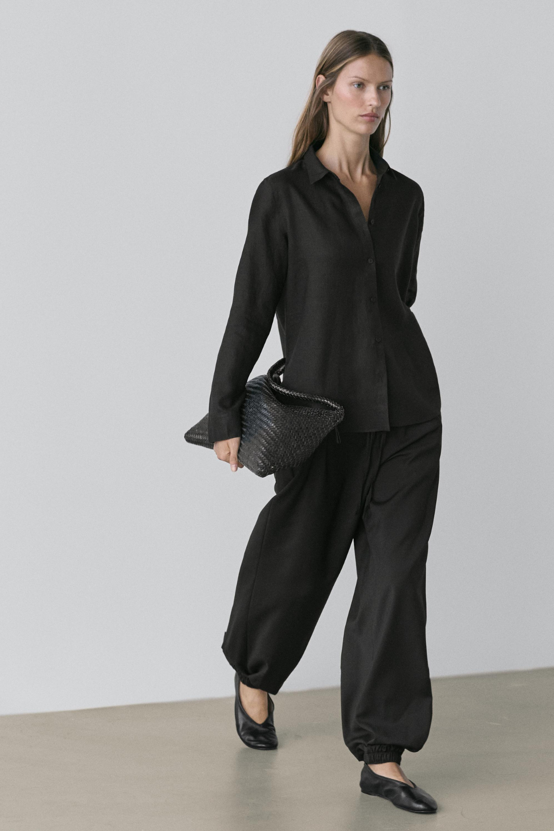 CHEMISE FLUIDE 100 % LIN NOIR