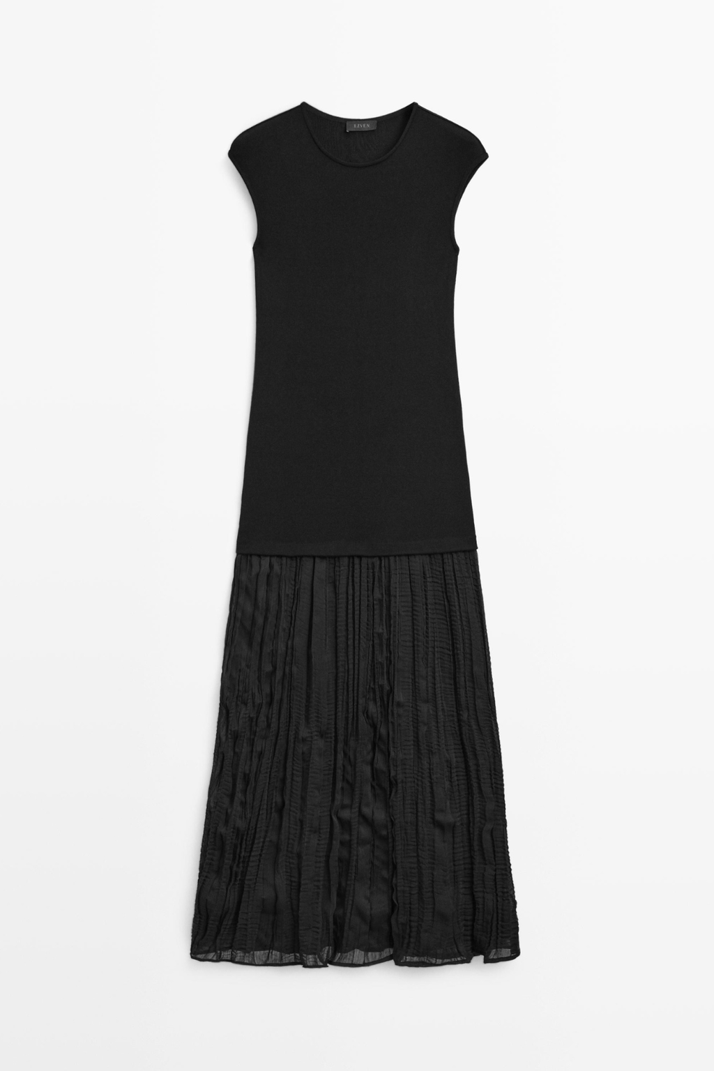 ROBE LONGUE COMBINÉE PLISSÉE