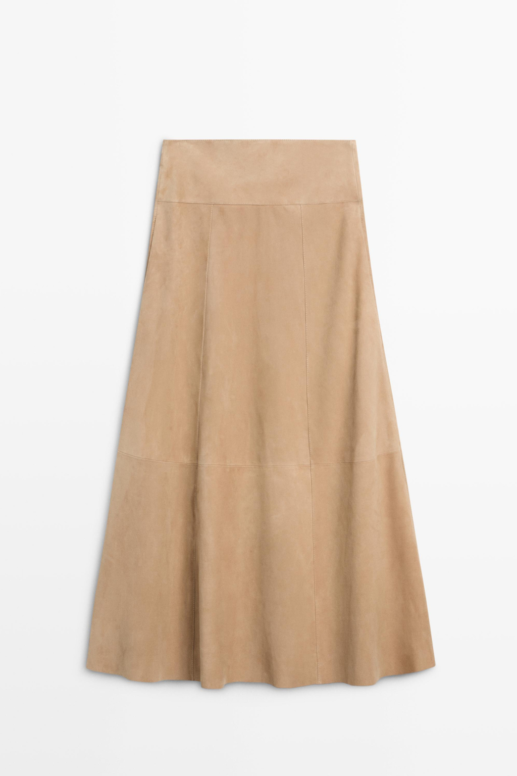 JUPE À CEINTURE EN CUIR FINITION DAIM