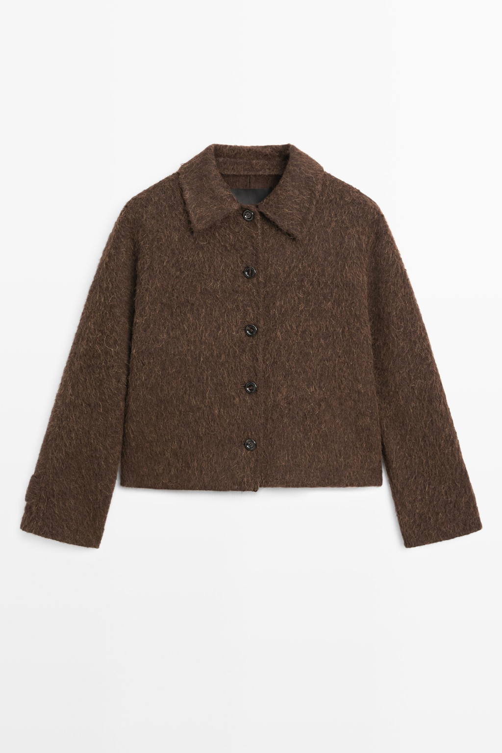 VESTE À COL CHEMISE EN LAINE ET EN ALPAGA