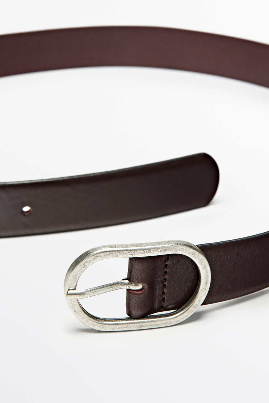 CEINTURE BOUCLE OVALE EN CUIR NAPPA