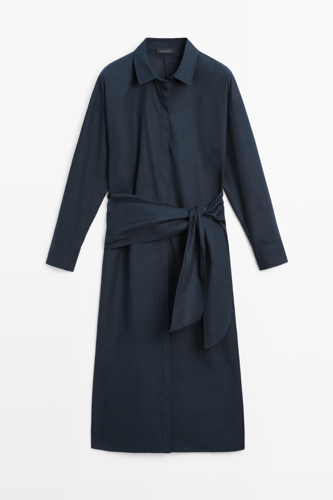 ROBE CHEMISE MIDI AVEC FOULARD