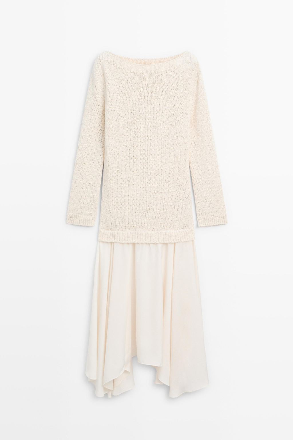 ROBE MIDI ASYMÉTRIQUE COMBINÉE