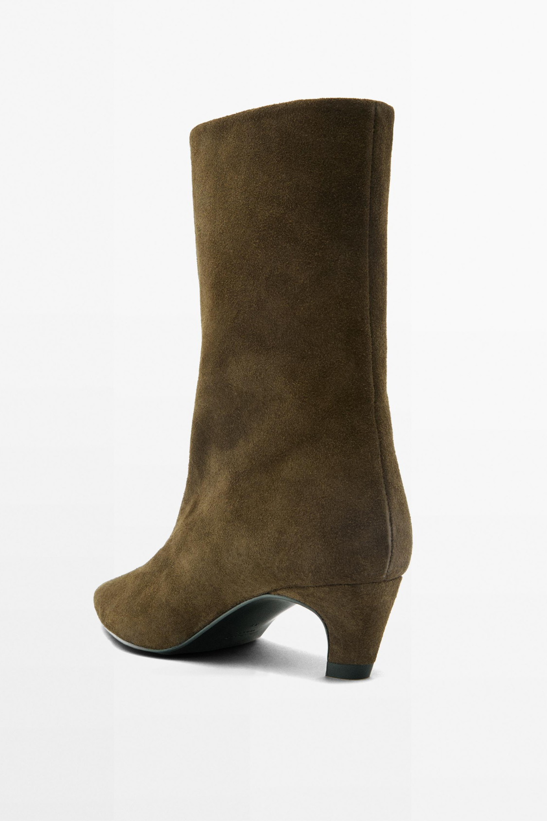 BOTTINES CROÛTE DE CUIR TALON
