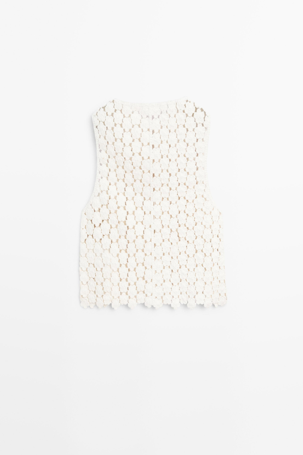 VESTE SANS MANCHES EN CROCHET À FLEURS EN COTON