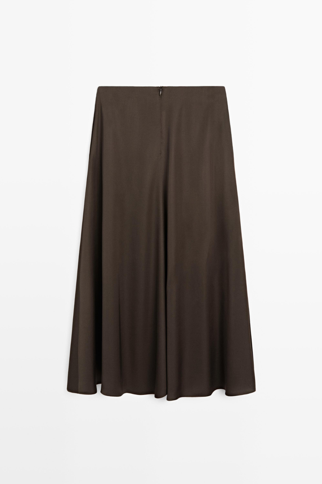 JUPE MIDI SATINÉE AVEC POCHES