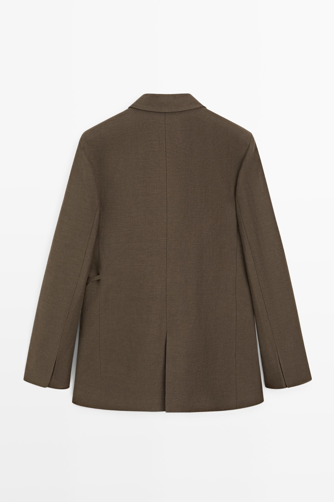 BLAZER CROISÉ À NOEUD EN COTON MÉLANGÉ