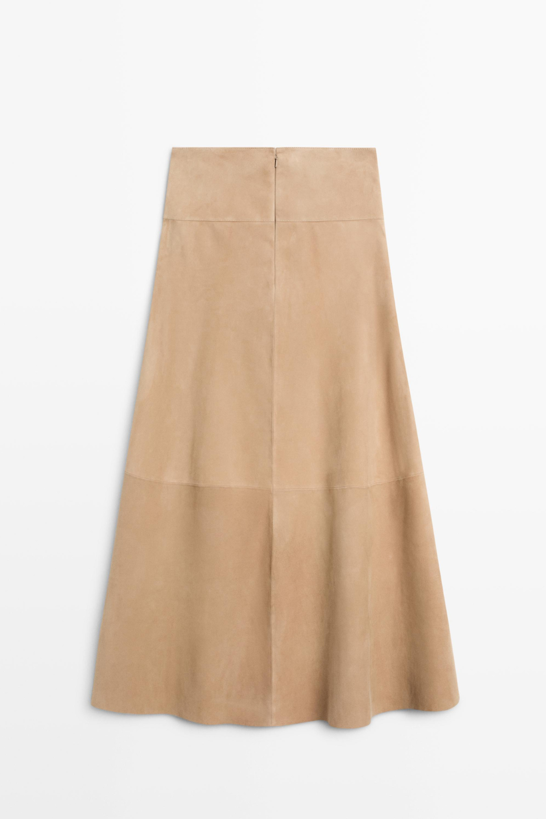 JUPE À CEINTURE EN CUIR FINITION DAIM
