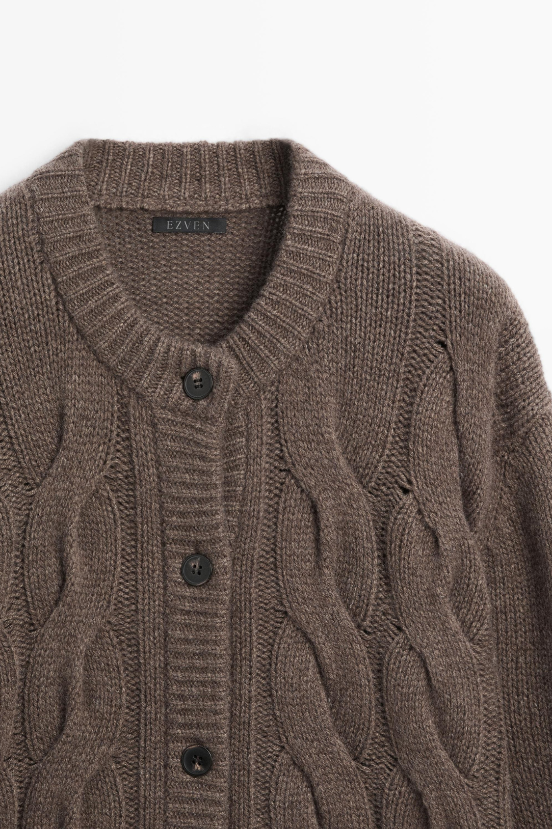 CARDIGAN EN MAILLE TRESSÉE DE LAINE MÉLANGÉE