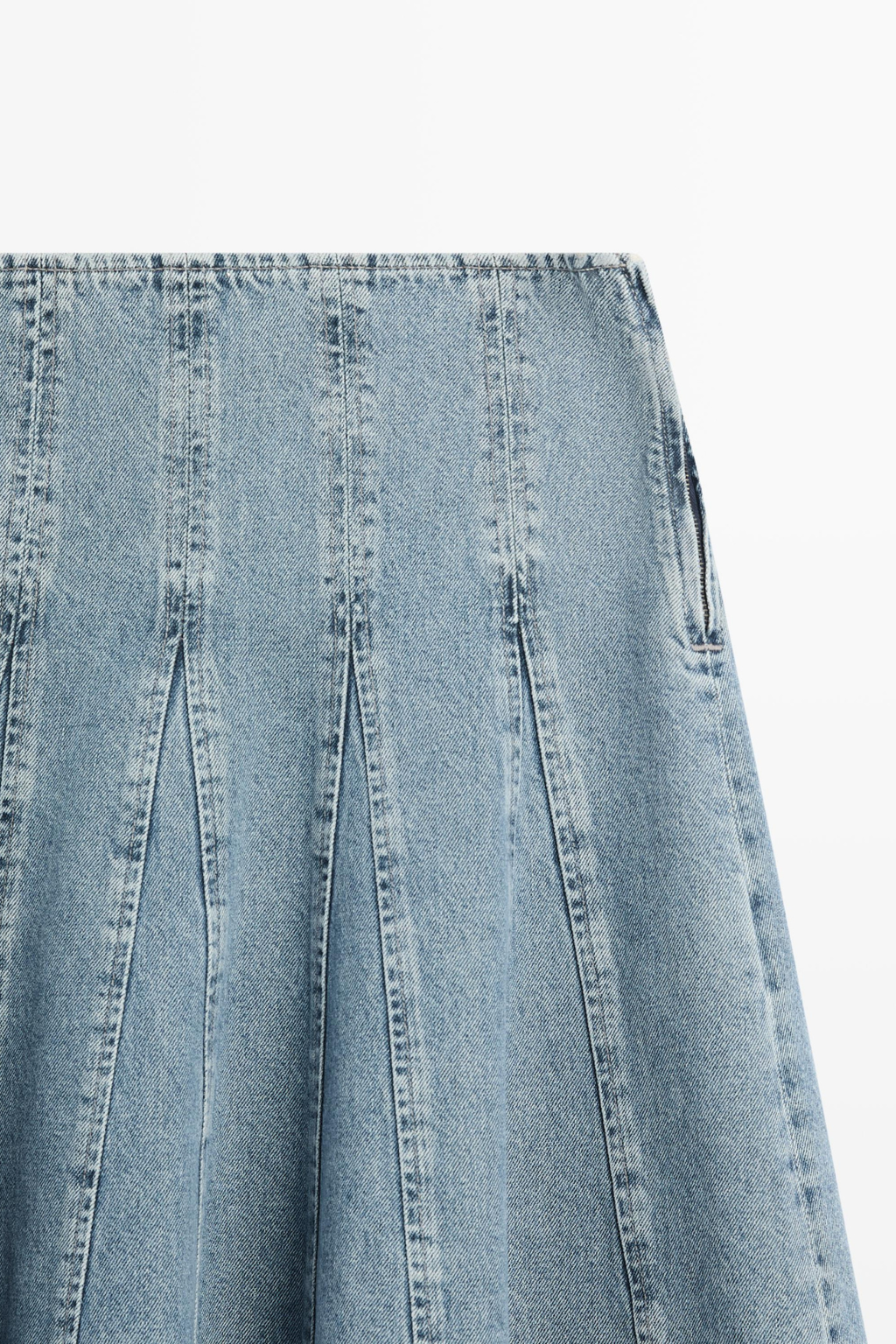 JUPE MIDI GODET EN JEAN