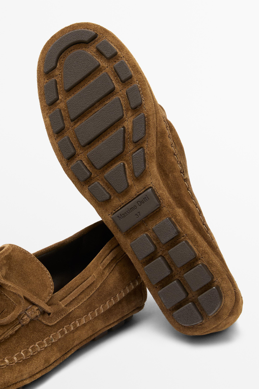 MOCASSIN À FRANGES ET POMPONS EN CROÛTE DE CUIR