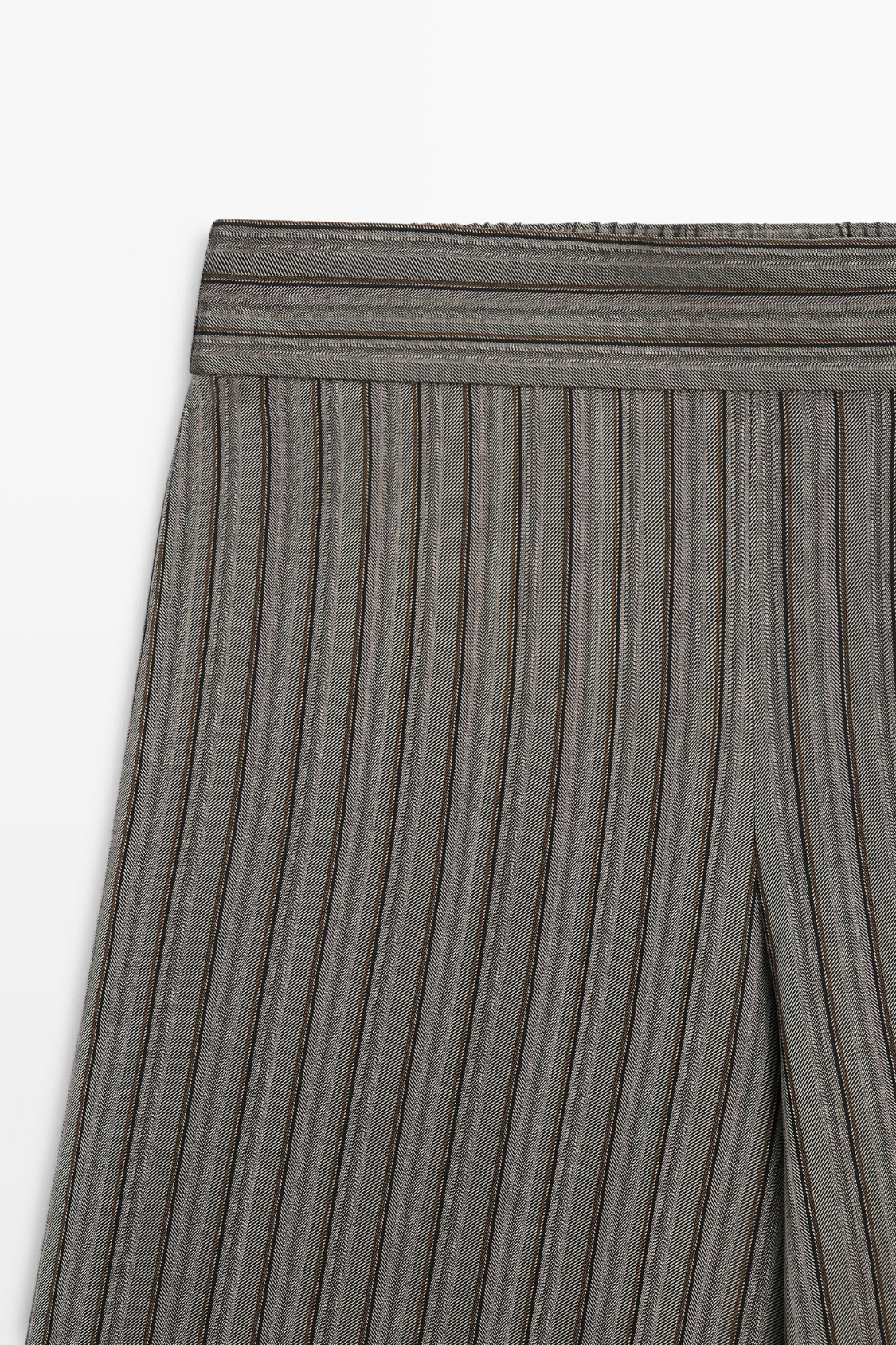 PANTALON LARGE À RAYURES