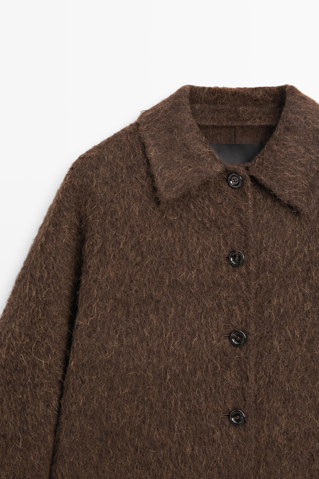 VESTE À COL CHEMISE EN LAINE ET EN ALPAGA
