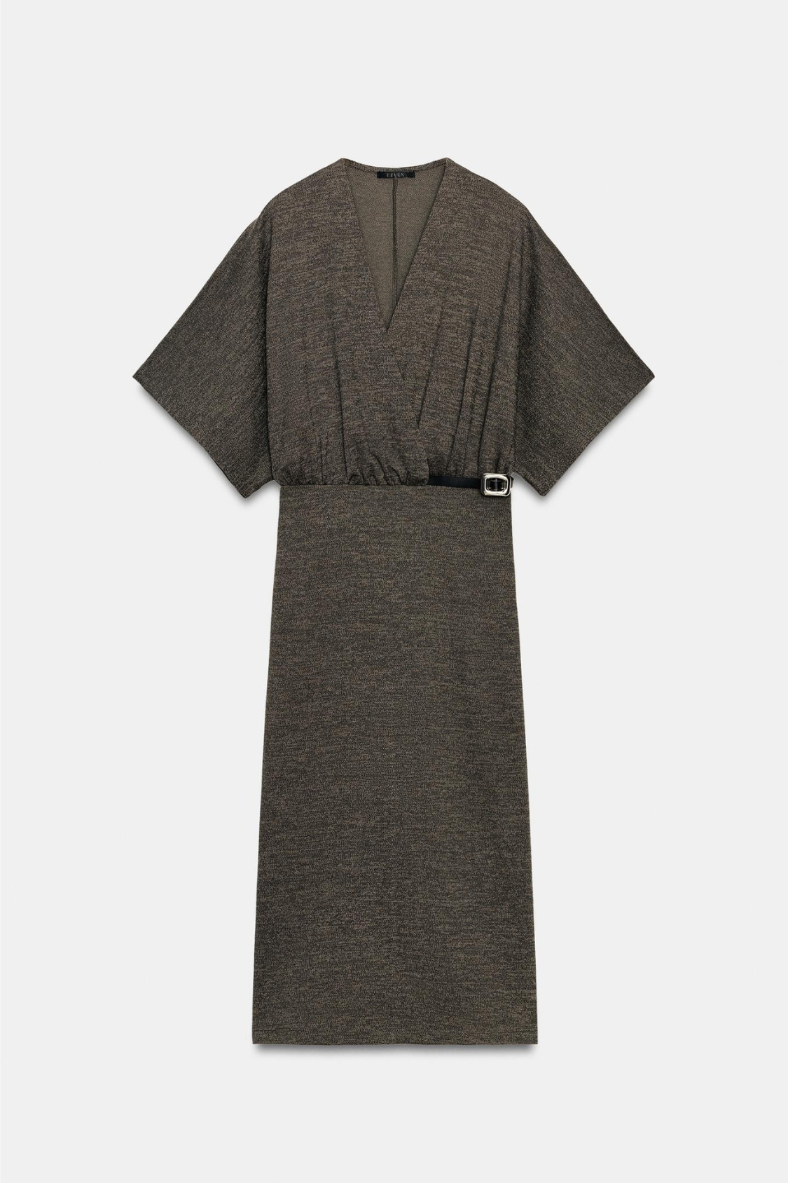 ROBE MI-LONGUE EN PIQUÉ AVEC CEINTURE
