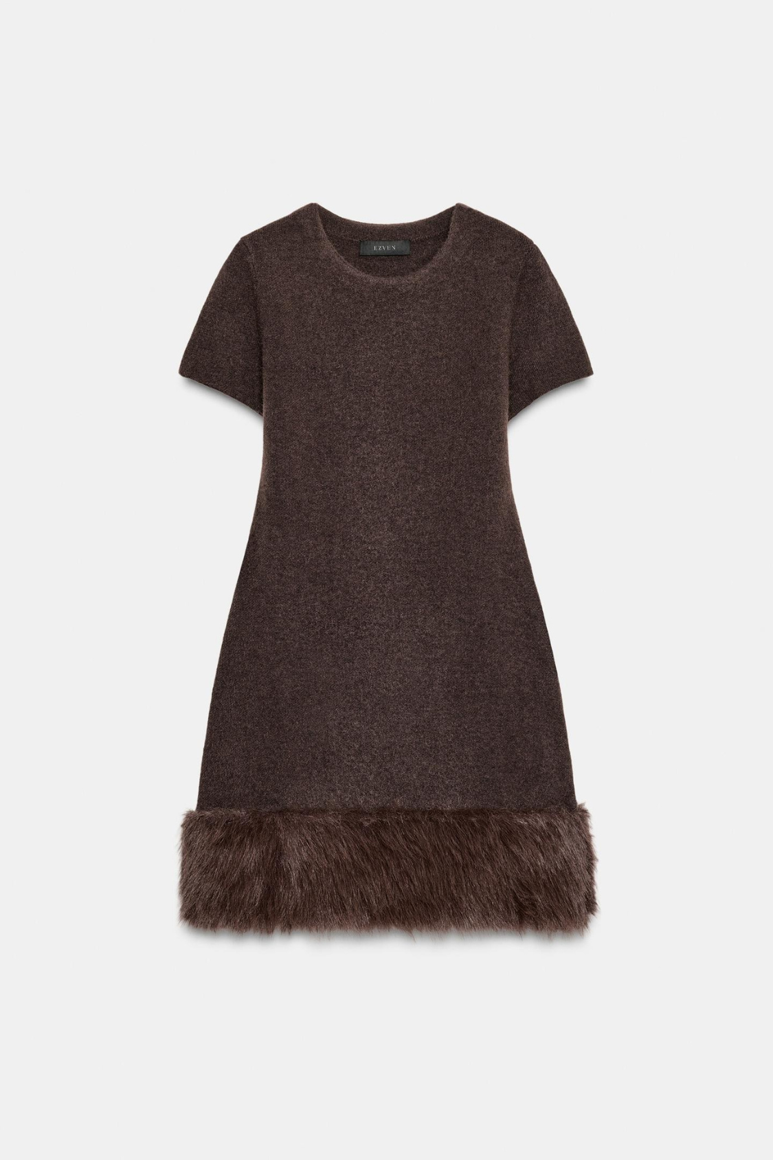 ROBE EN MAILLE BIMATIÈRE EFFET FOURRURE