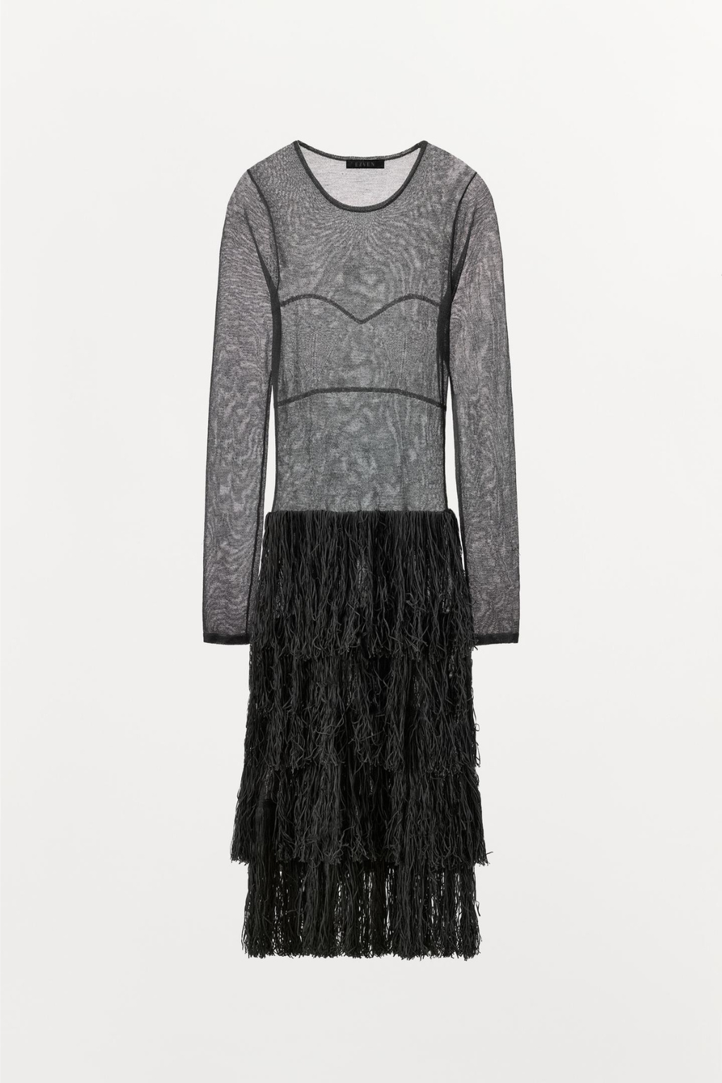 ROBE EN MAILLE FIL MÉTALLISÉ FRANGES