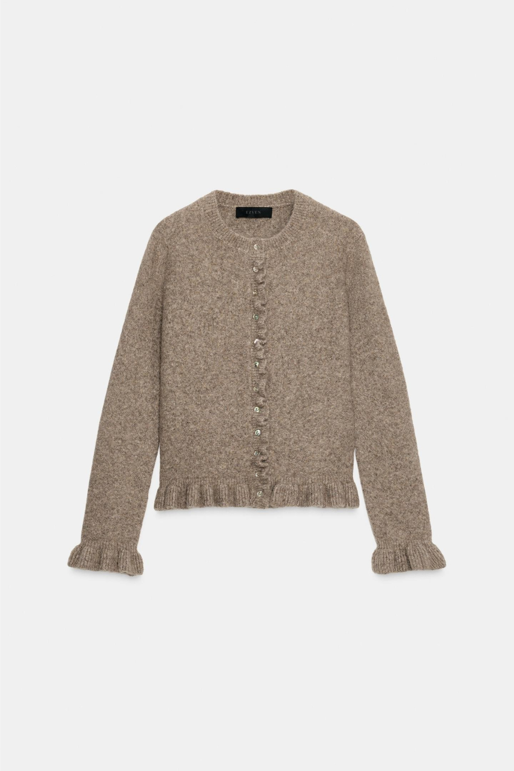 GILET EN MAILLE UNIE À VOLANTS