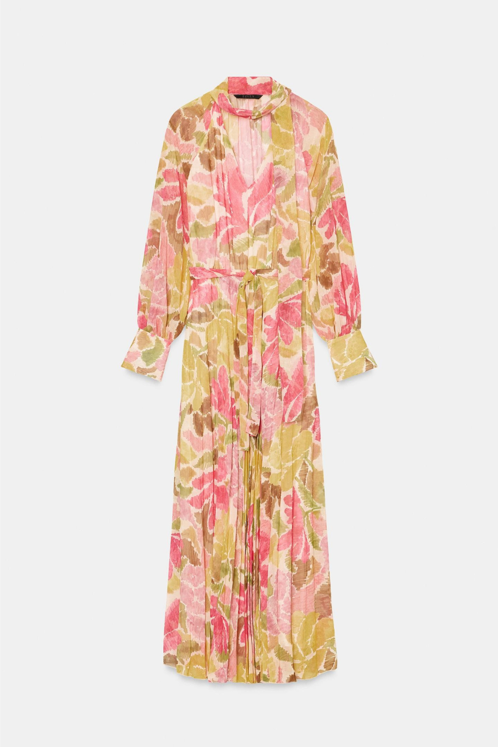 Robe imprimée fleurie avec ceinture à nœud