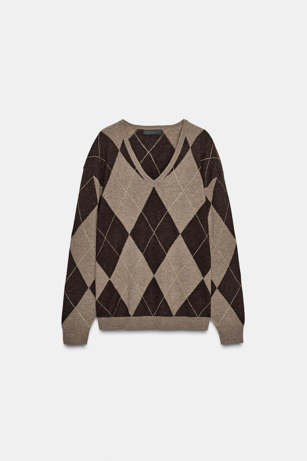 PULL 100% LAINE À LOSANGES EZ SIGNATURE