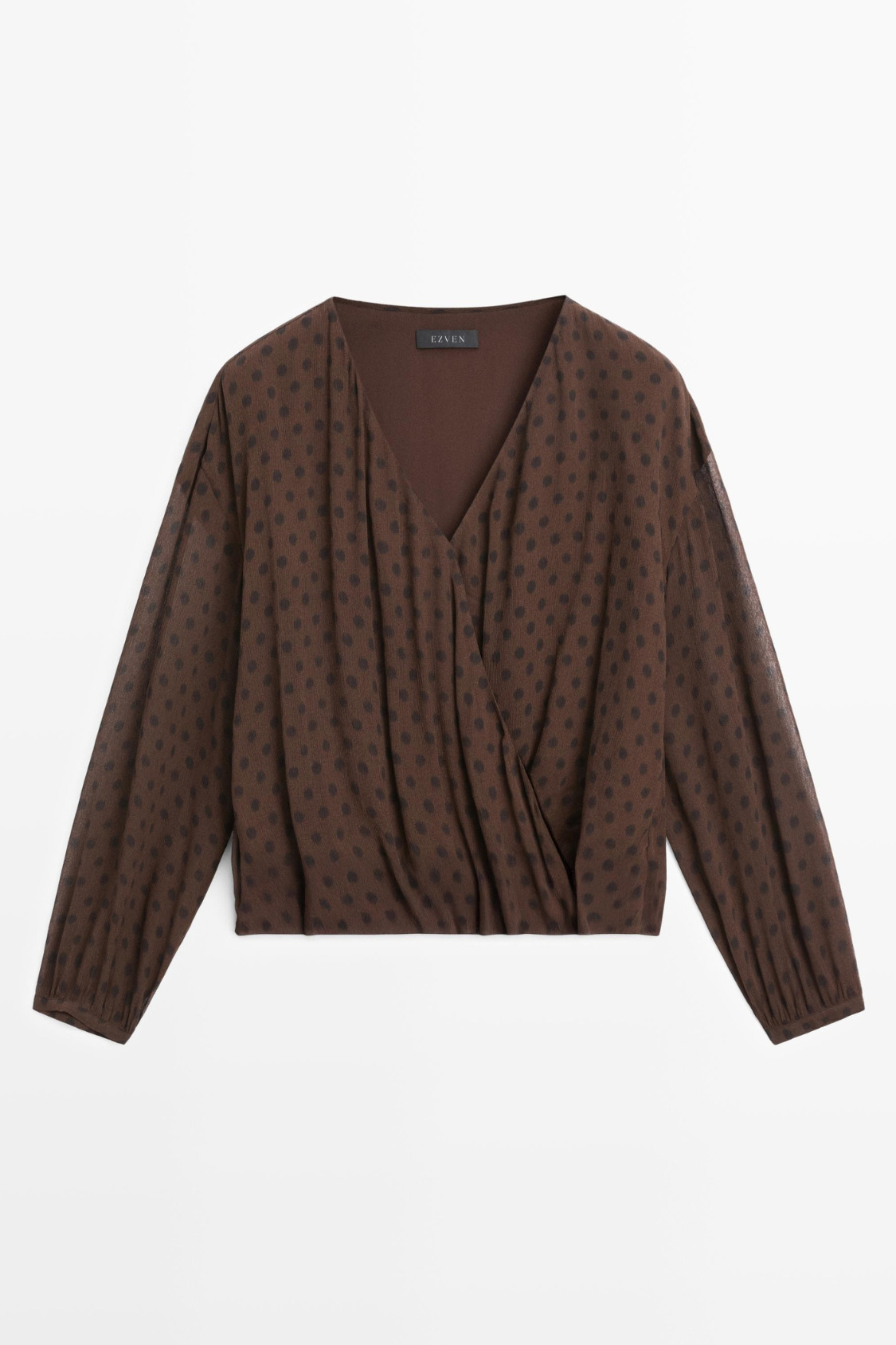 BLOUSE FLUIDE CACHE-CŒUR À POIS